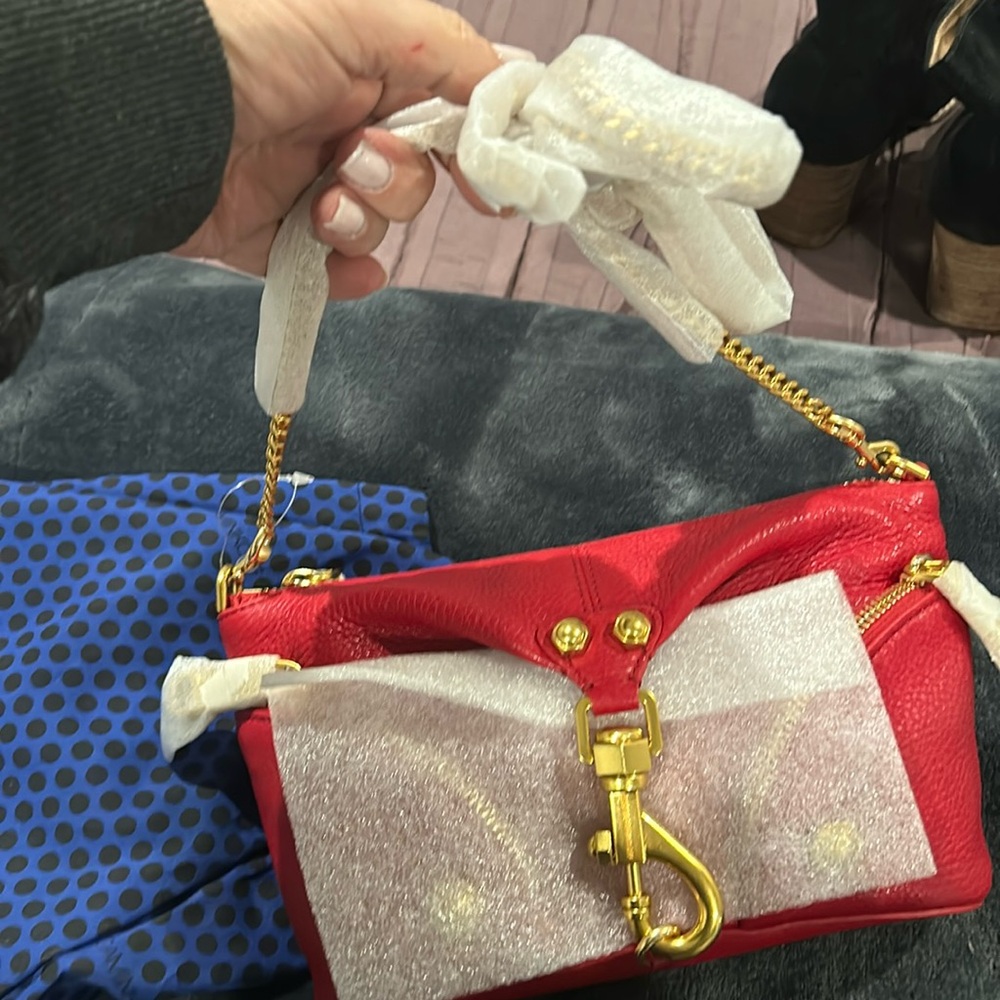 Beautiful red leather, Rebecca Minkoff handbag